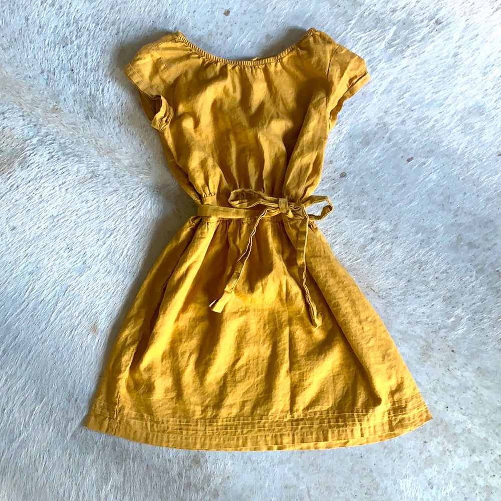 Mustard Yellow Linen Sundress from Olive Juice Kids